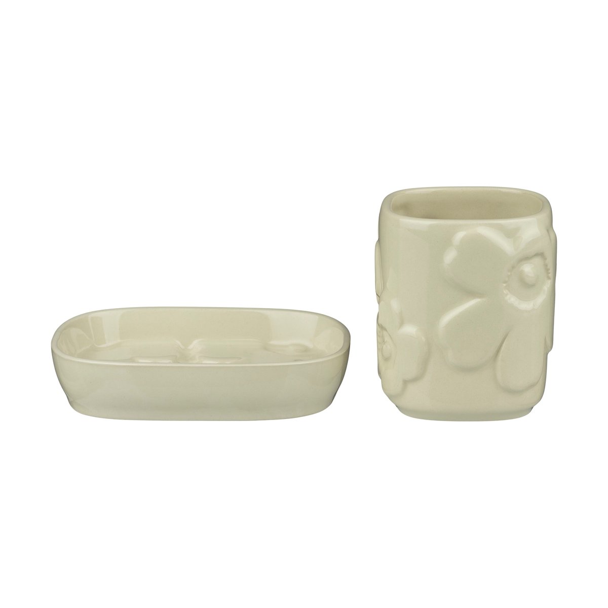 Marimekko Unikko bathroom set 2 pieces Beige | Scandinavian Design | Soap dispensers & dishes | Beige