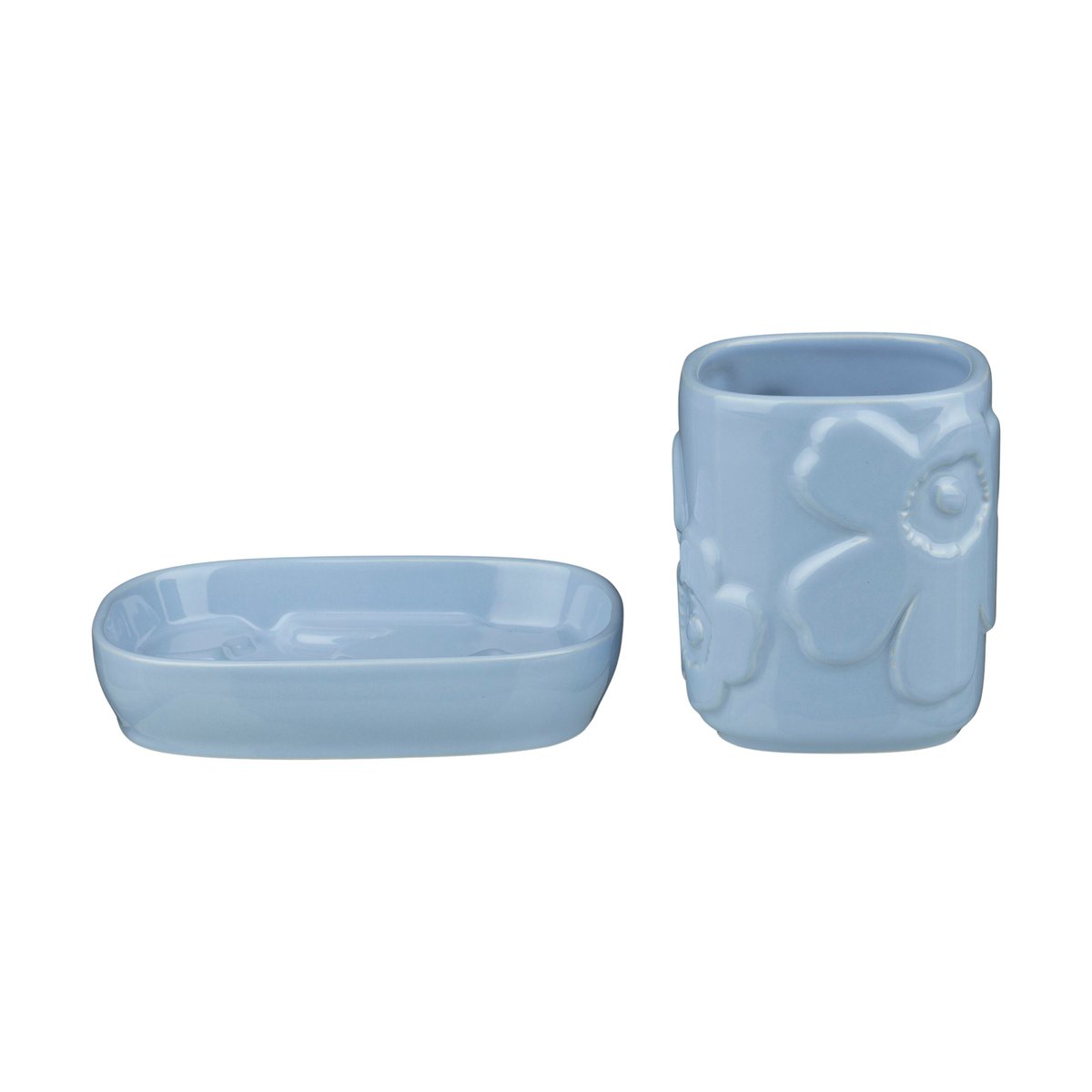 Marimekko Unikko bathroom set 2 pieces Blue | Scandinavian Design | Soap dispensers & dishes | Blue