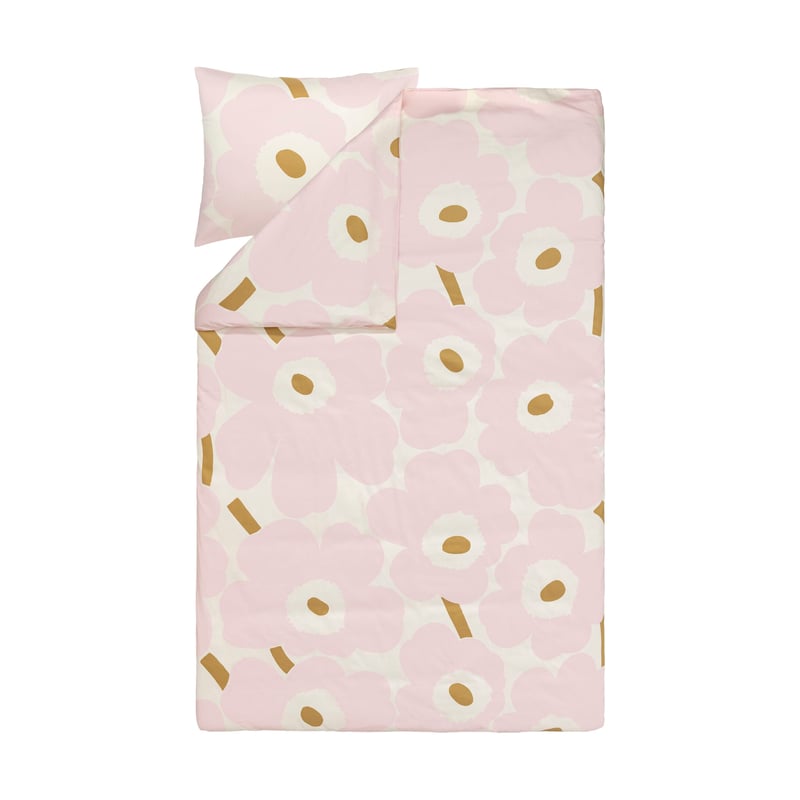 Marimekko Unikko bedding set 150x210 cm+50x60 cm White-light pink-beige