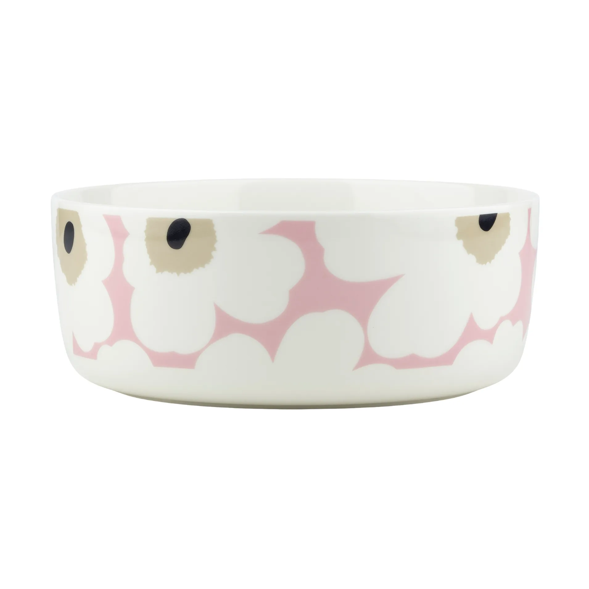 Unikko bowl 1.5 L, Off white-pink-sand-charcoal Marimekko