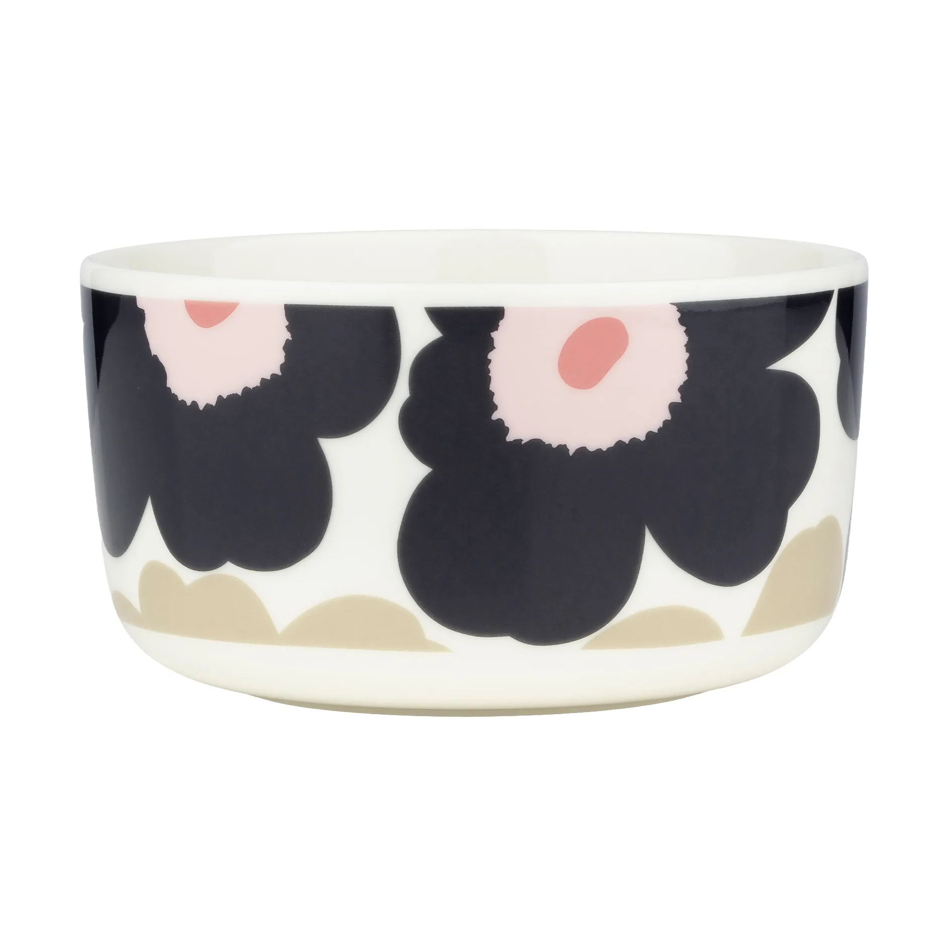 Unikko bowl 5 dl, Off white-charcoal-sand-pink Marimekko