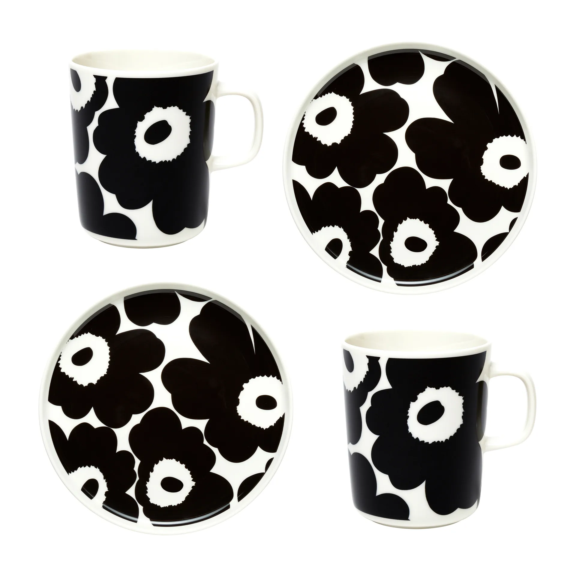 Unikko breakfast set, White-black Marimekko