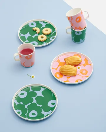 Unikko breakfast set - White-pink-orange, 4 pieces - Marimekko