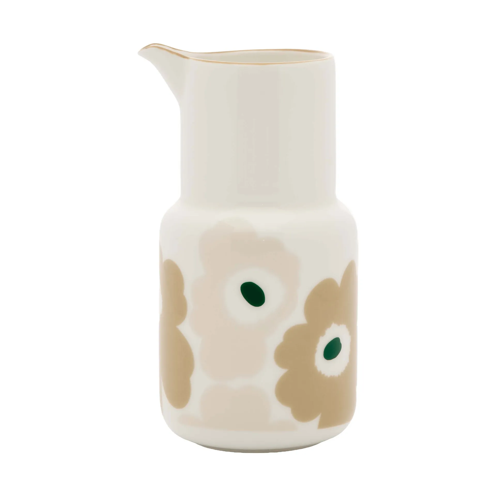 Unikko carafe, White-light sand-beige-dark green, 0.65 l Marimekko