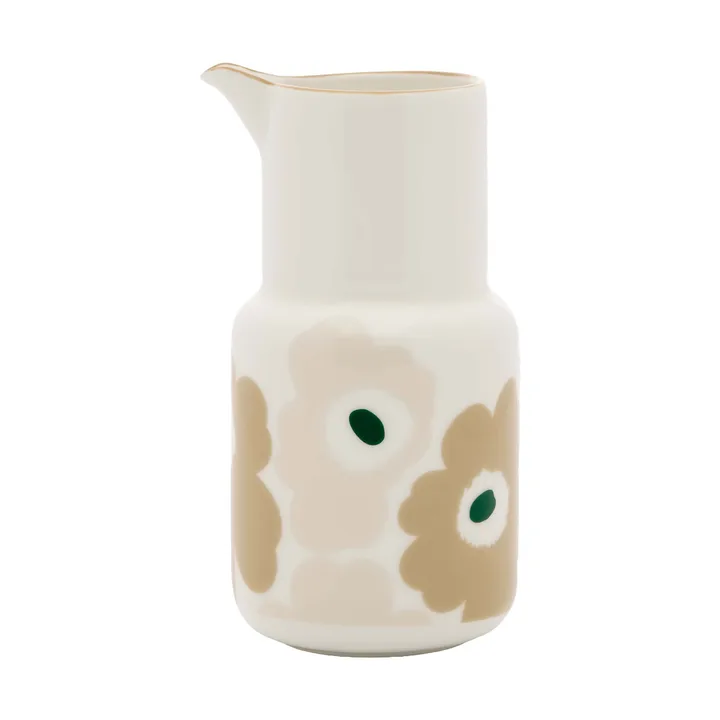 Unikko carafe - White-light sand-beige-dark green, 0.65 l - Marimekko