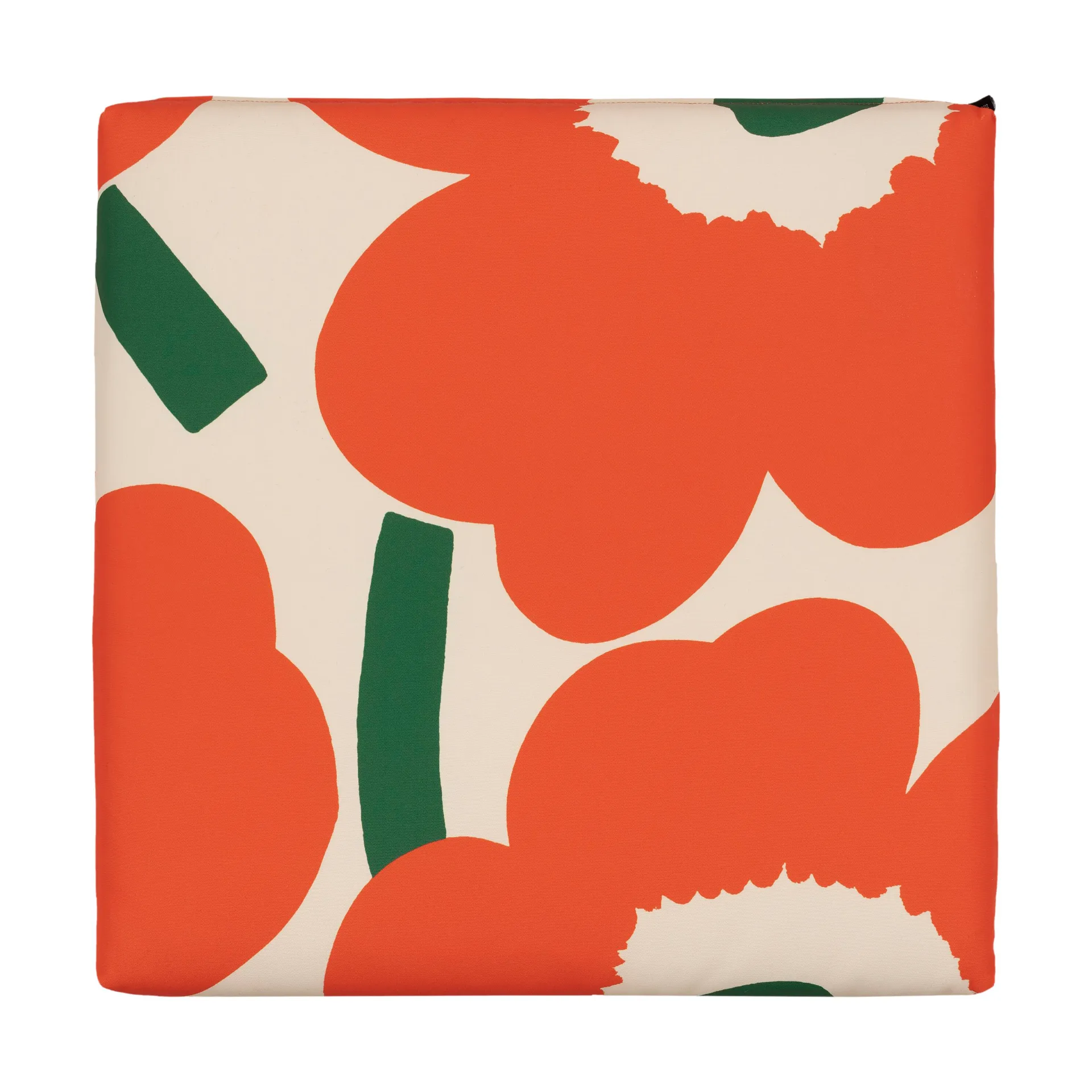 Unikko chair cushion 40x40 cm, Cotton-orange-green Marimekko