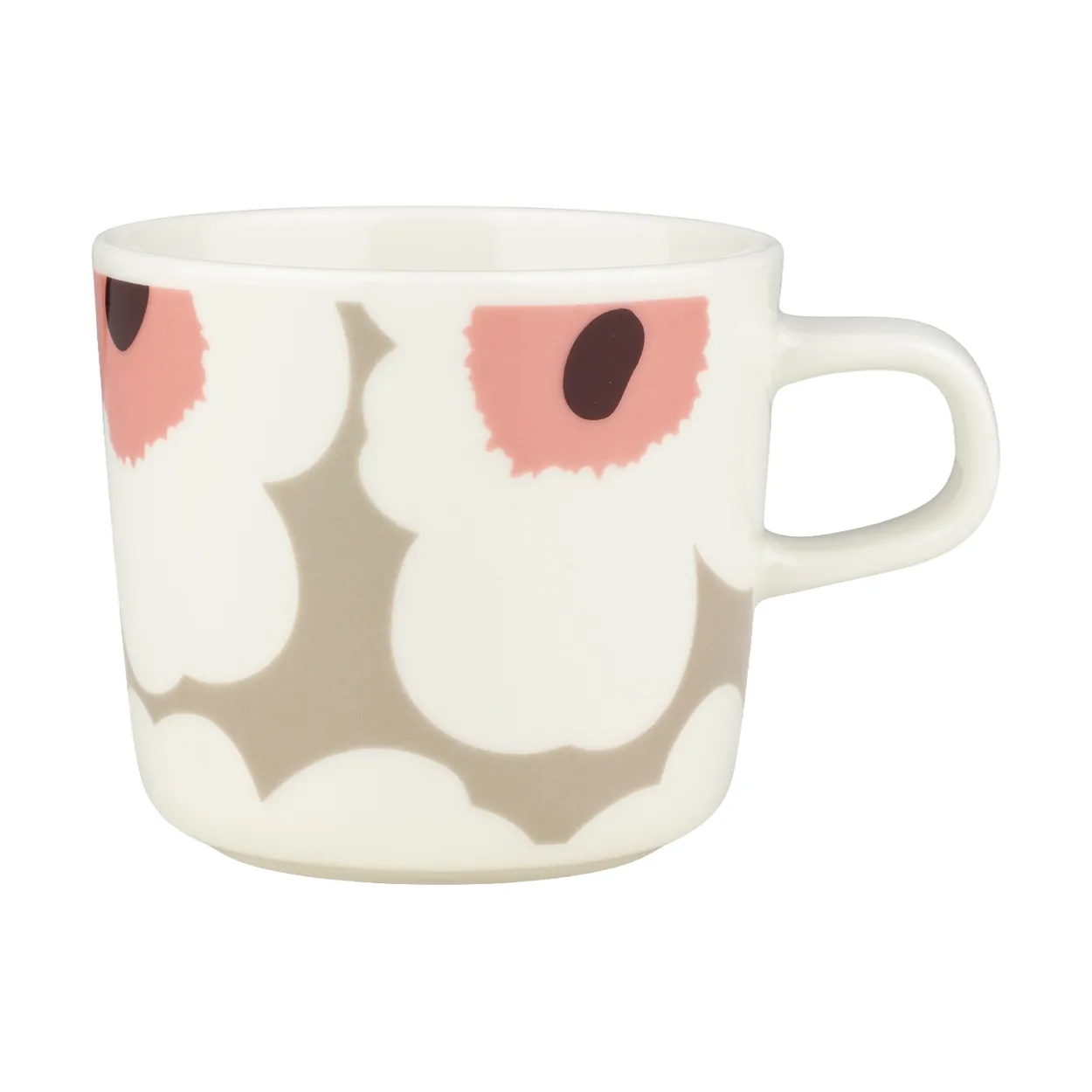 Marimekko Unikko coffee cup 20 cl White-clay-powder-dark wine