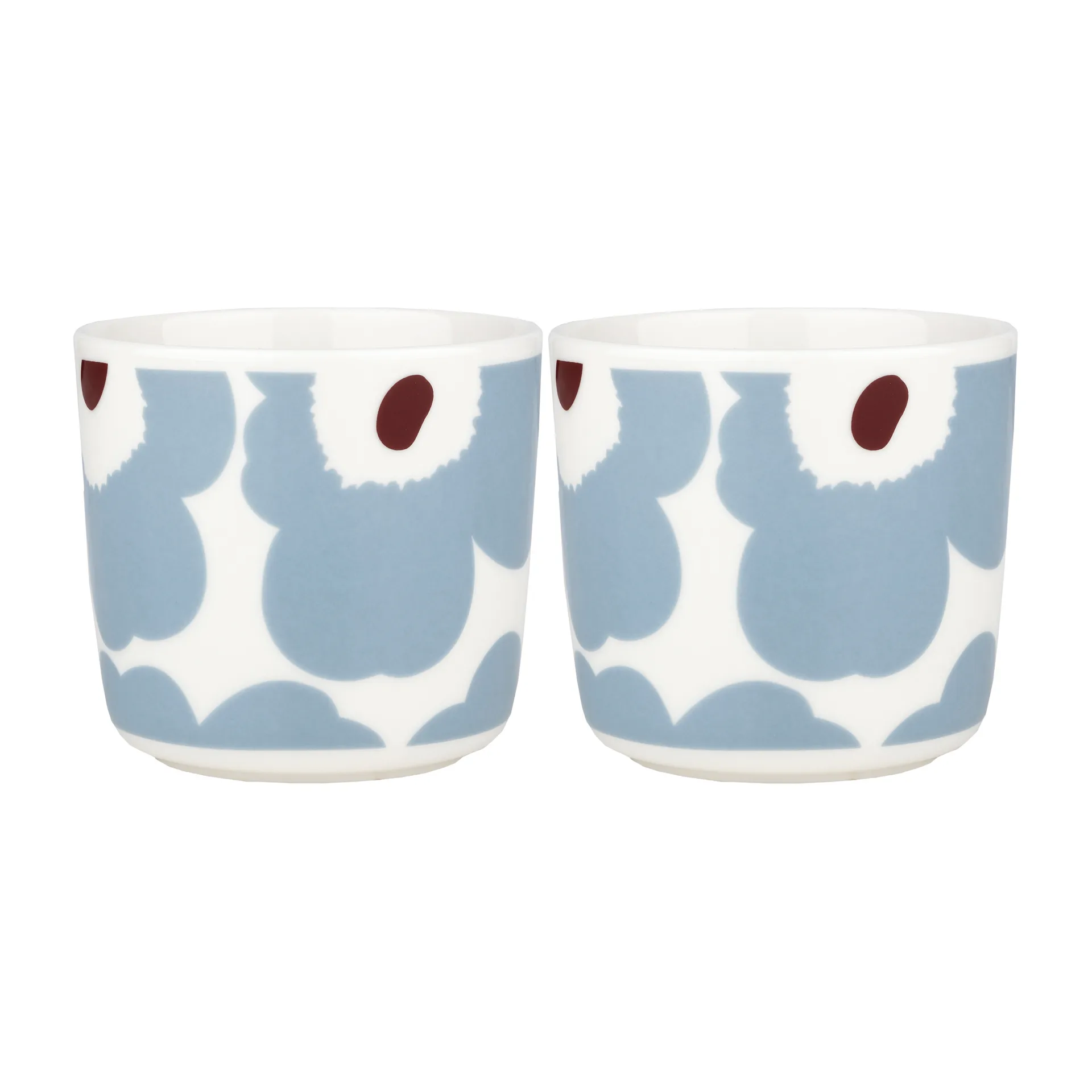 Unikko coffee cup without handle 20 cl 2-pack, White-blue grey-wine red Marimekko