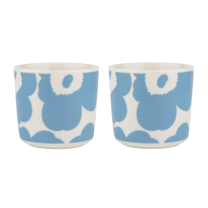 Unikko coffee cup without handle 20 cl 2-pack - White-sky blue - Marimekko