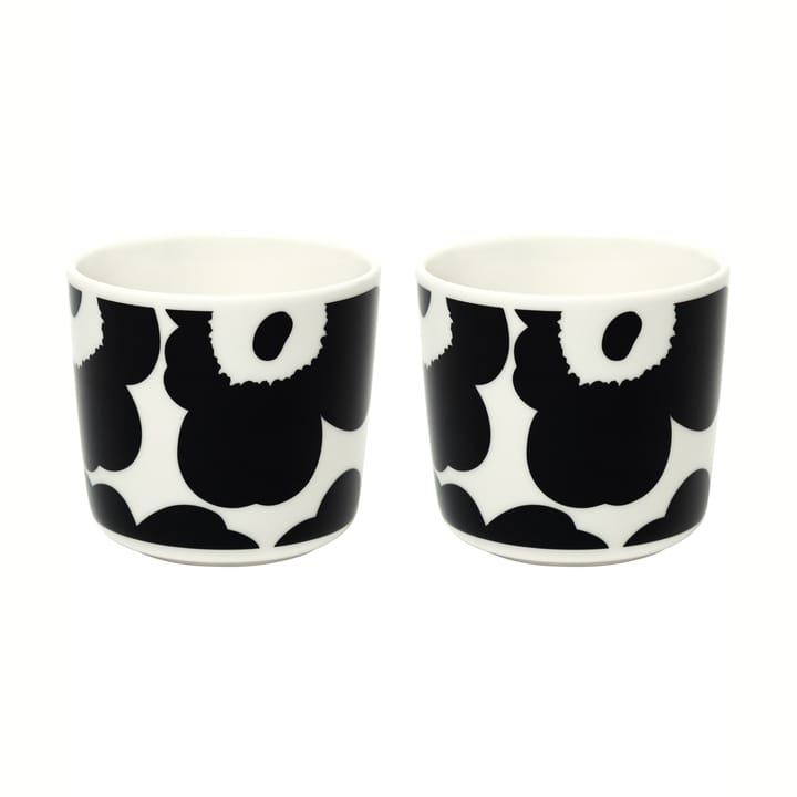 Unikko cup without handle 2 dl 2 pack - white-black - Marimekko