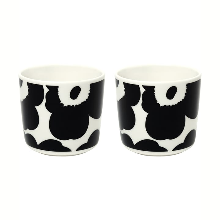 Unikko cup without handle 20 cl 2 pack - white-black - Marimekko