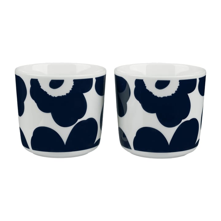 Unikko cup without handle 20 cl 2 pack, White-dark blue Marimekko