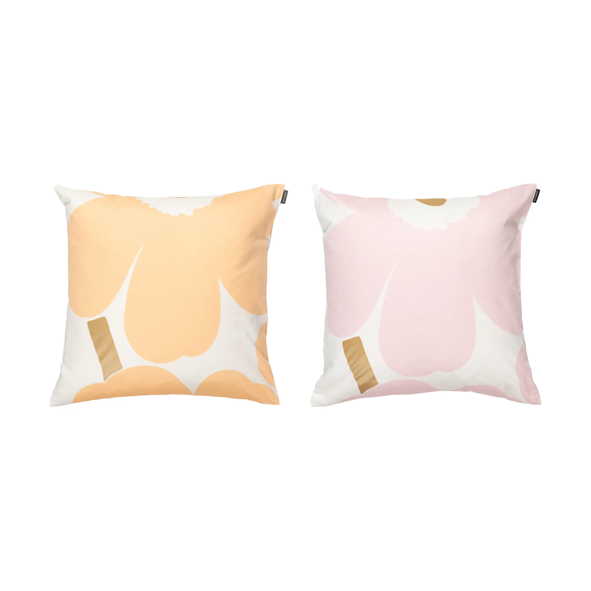 Unikko cushion cover 50x50 cm 2 pieces, White-Light pink-apricot Marimekko