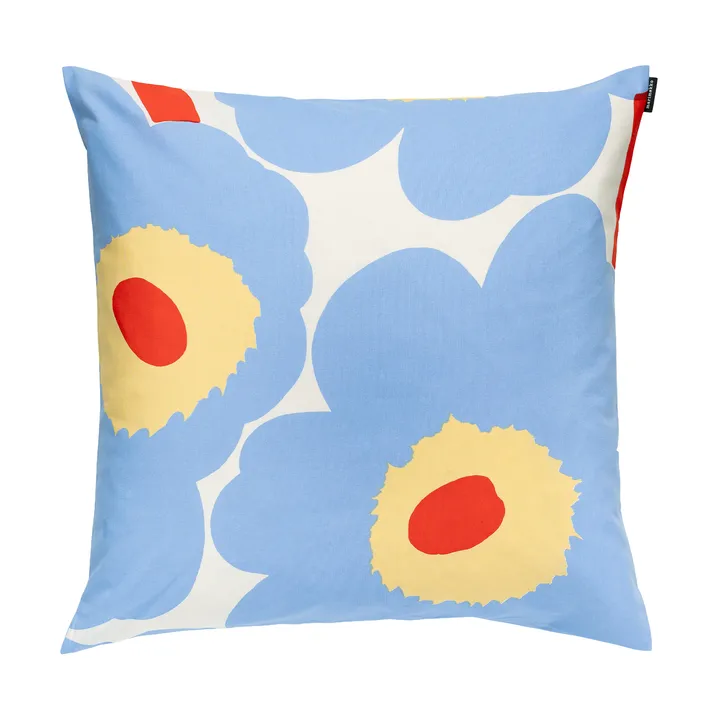 Unikko cushion cover 50x50 cm - White-light blue-orange red-melon - Marimekko