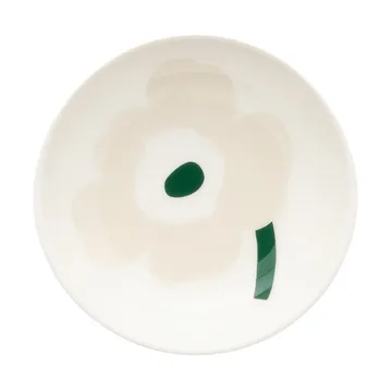 Unikko deep plate - Beige-white-light sand-dark green - Marimekko
