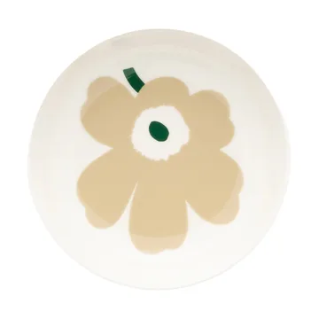 Unikko deep plate - Beige-white-light sand-dark green - Marimekko