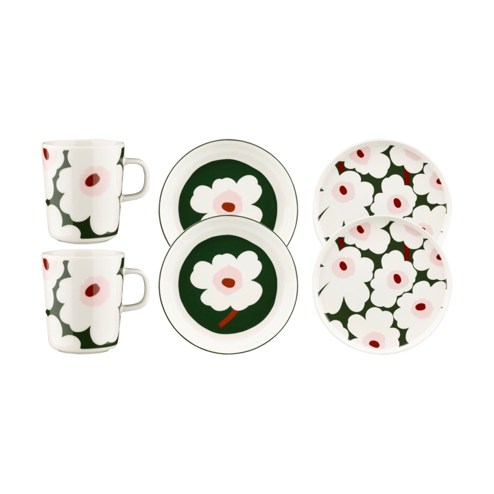 Unikko dinner set 6 pieces, Green Marimekko