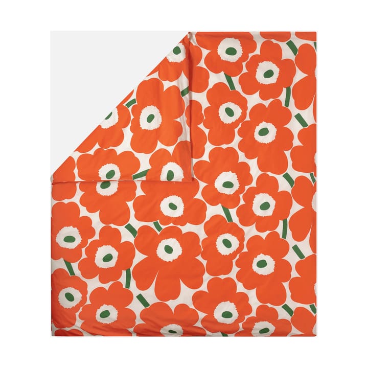 Unikko duvet cover 220x240 cm - Off white-orange-green - Marimekko