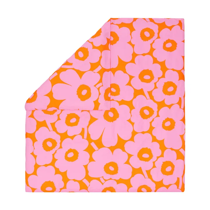 Unikko duvet cover 220x240 cm - Orange-pink - Marimekko
