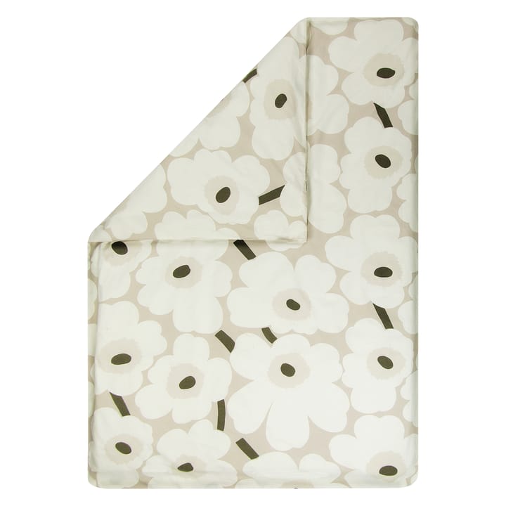 Unikko duvet cover cotton-linen 150x210 cm - beige-white-green - Marimekko