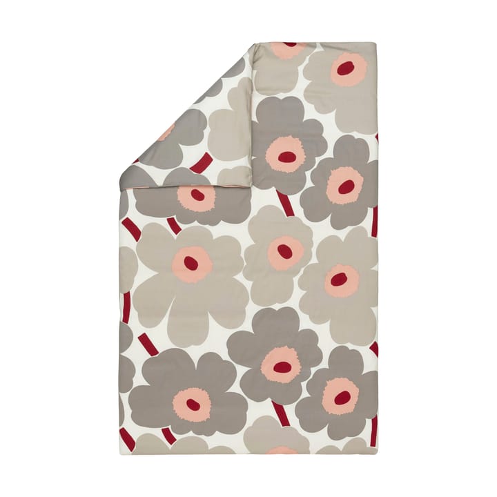 Unikko duvet cover satin 150x210 cm, Off white-warm grey-pink Marimekko