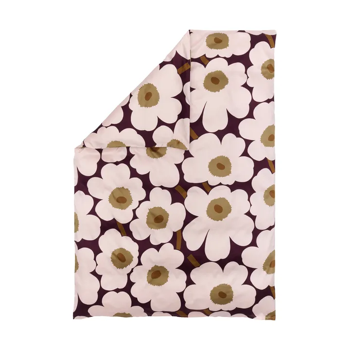 Unikko duvet cover satin 150x210 cm - Plum-pink-elmwood-toffee - Marimekko
