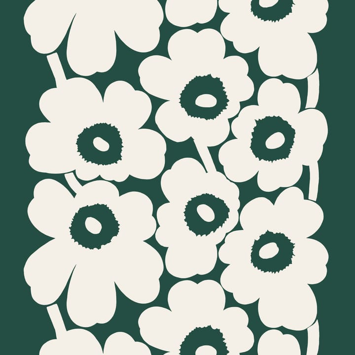 Unikko fabric cotton-linen - dark green - Marimekko