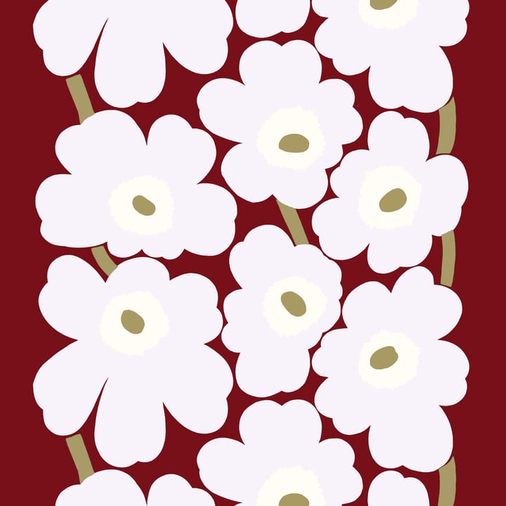 Unikko fabric cotton satine - dark red-light grey-natural white - Marimekko