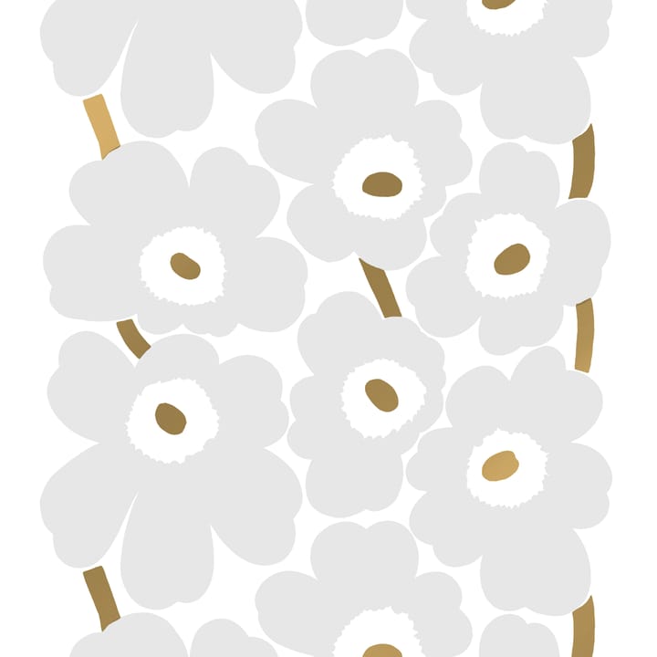 Unikko fabric cotton satine - white-grey-gold - Marimekko