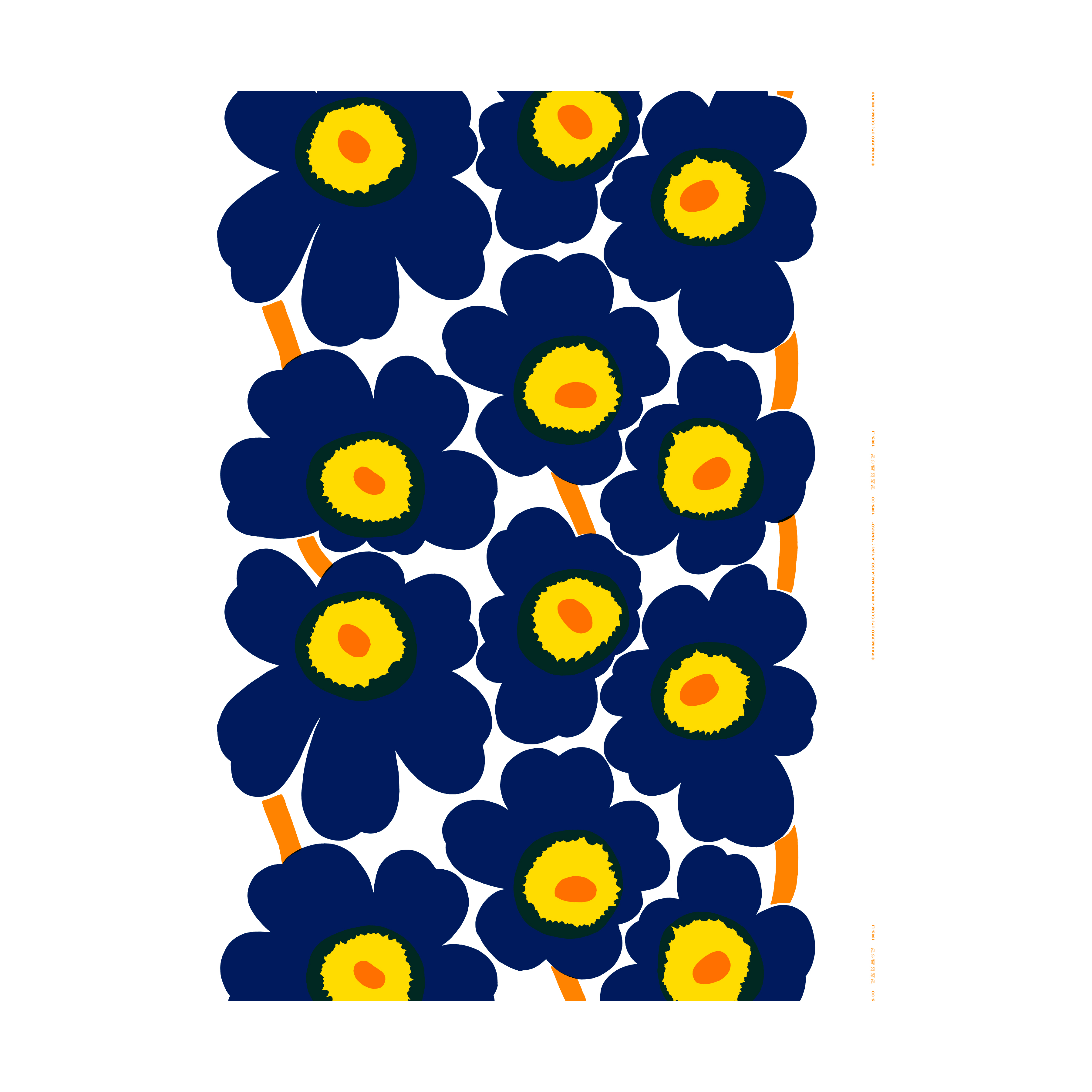 Unikko fabric dark blue from Marimekko - NordicNest.com Unikko fabric dark blue from Marimekko - NordicNest.com