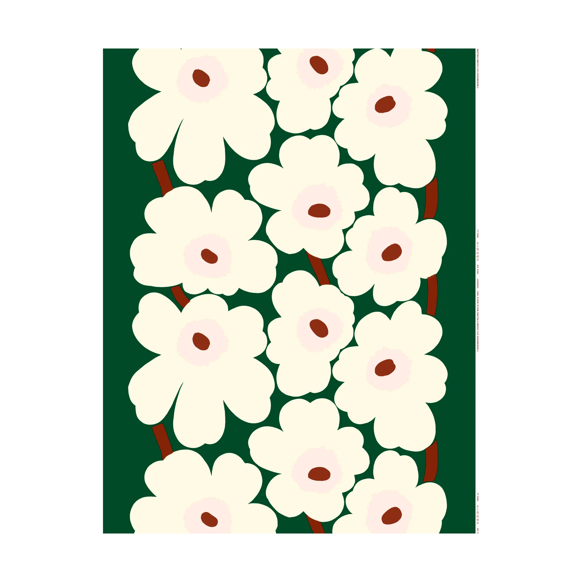 Unikko fabric heavyweight cotton, Green Marimekko