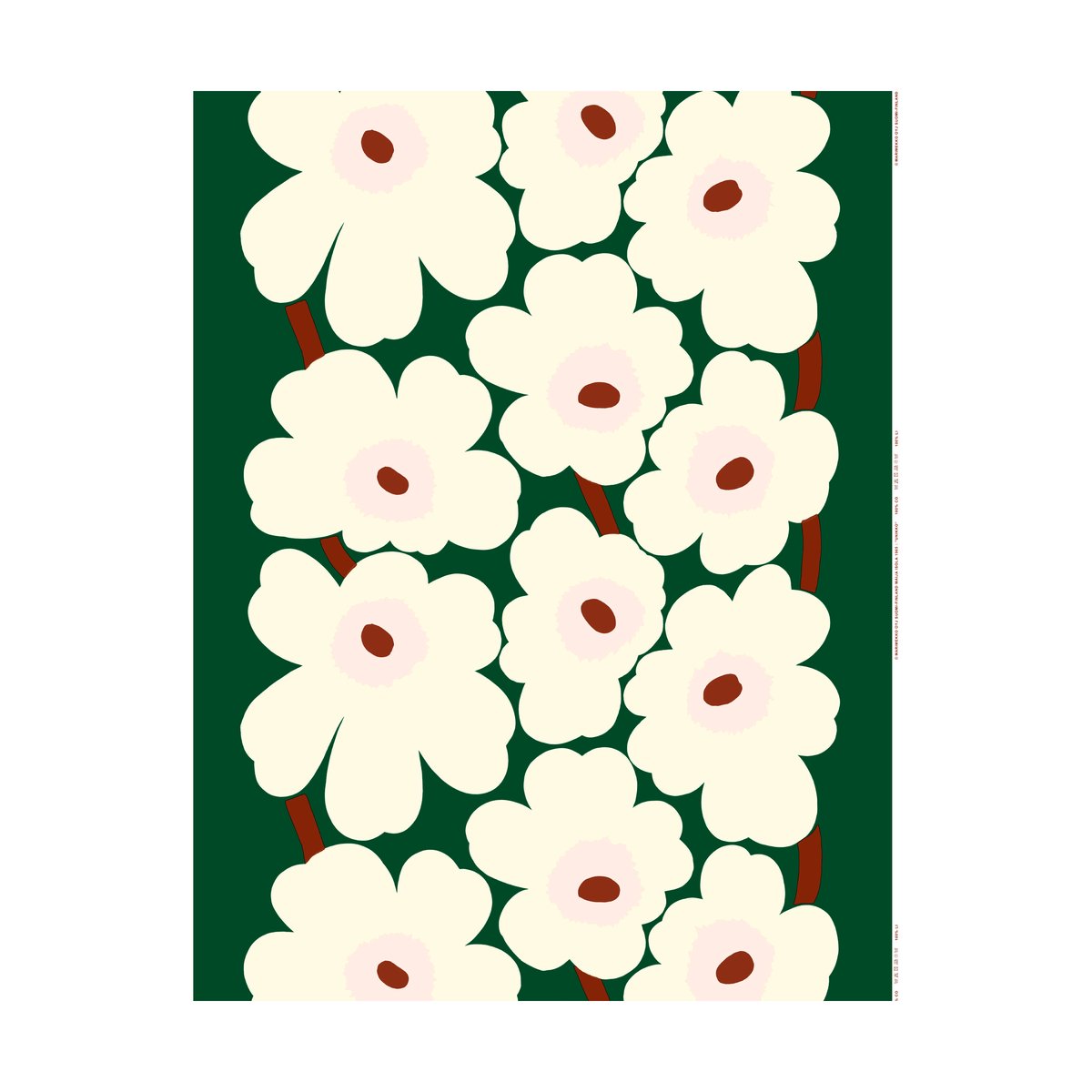 Marimekko Unikko fabric heavyweight cotton Green | Scandinavian Design | Fabric by the metre | Green