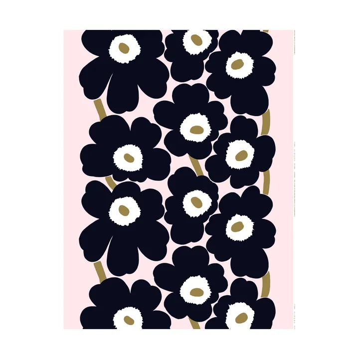 Unikko fabric - Pink-charcoal-light brown - Marimekko