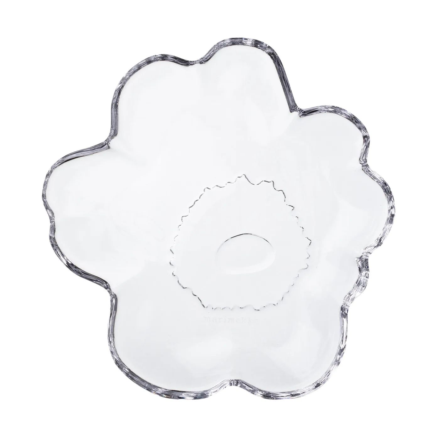 Unikko glass plate Ø13 cm, Clear Marimekko