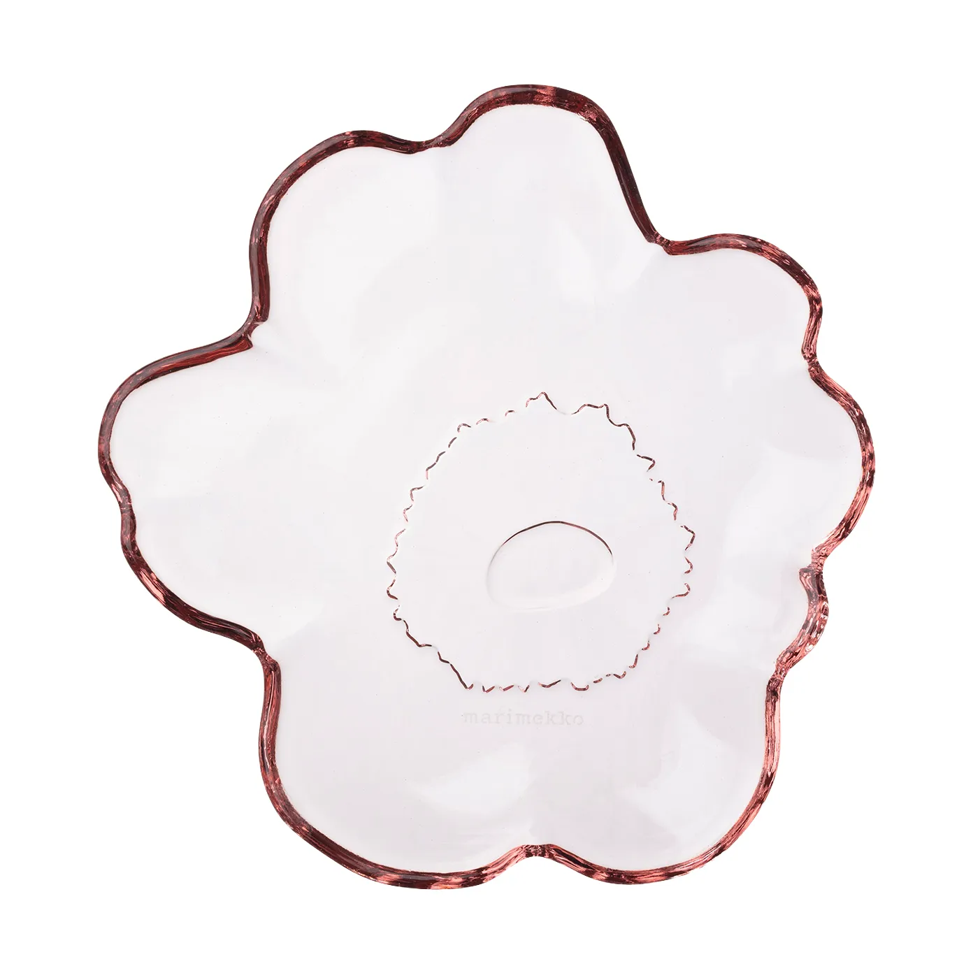 Unikko glass plate Ø13 cm, Pink Marimekko