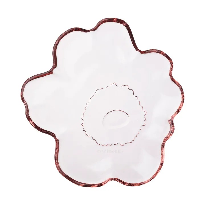 Unikko glass plate Ø13 cm - Pink - Marimekko