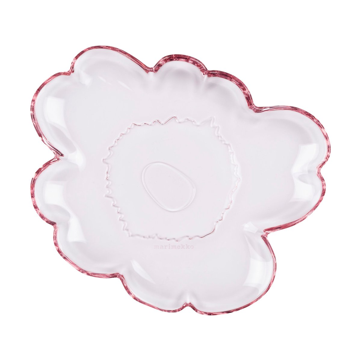 Marimekko Unikko glass plate 20 cm Light pink
