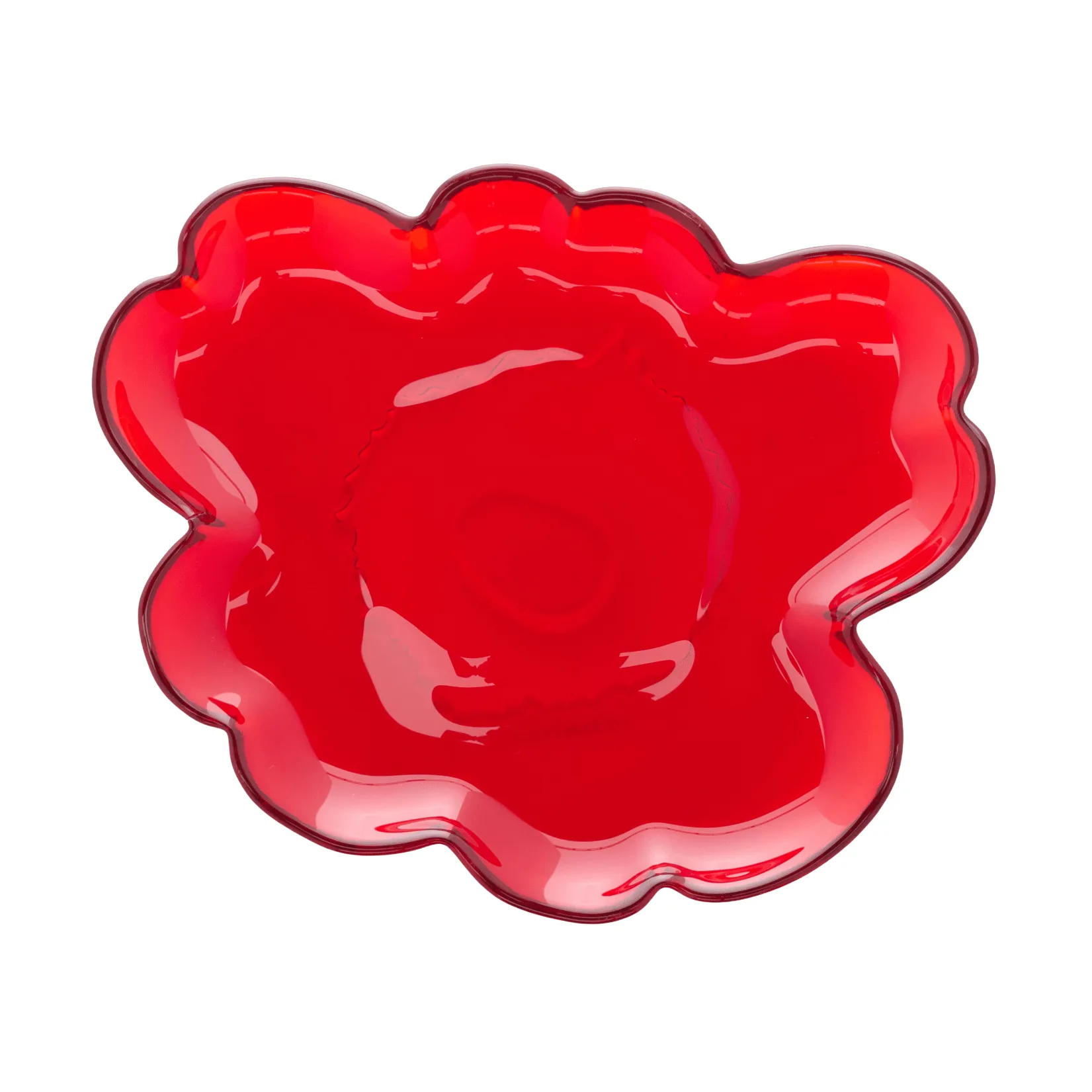Unikko glass plate 20 cm, Red Marimekko