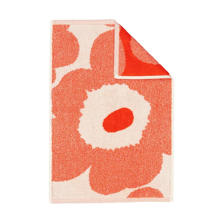 Unikko guest hand towel 32x50 cm - Off white-orange red - Marimekko