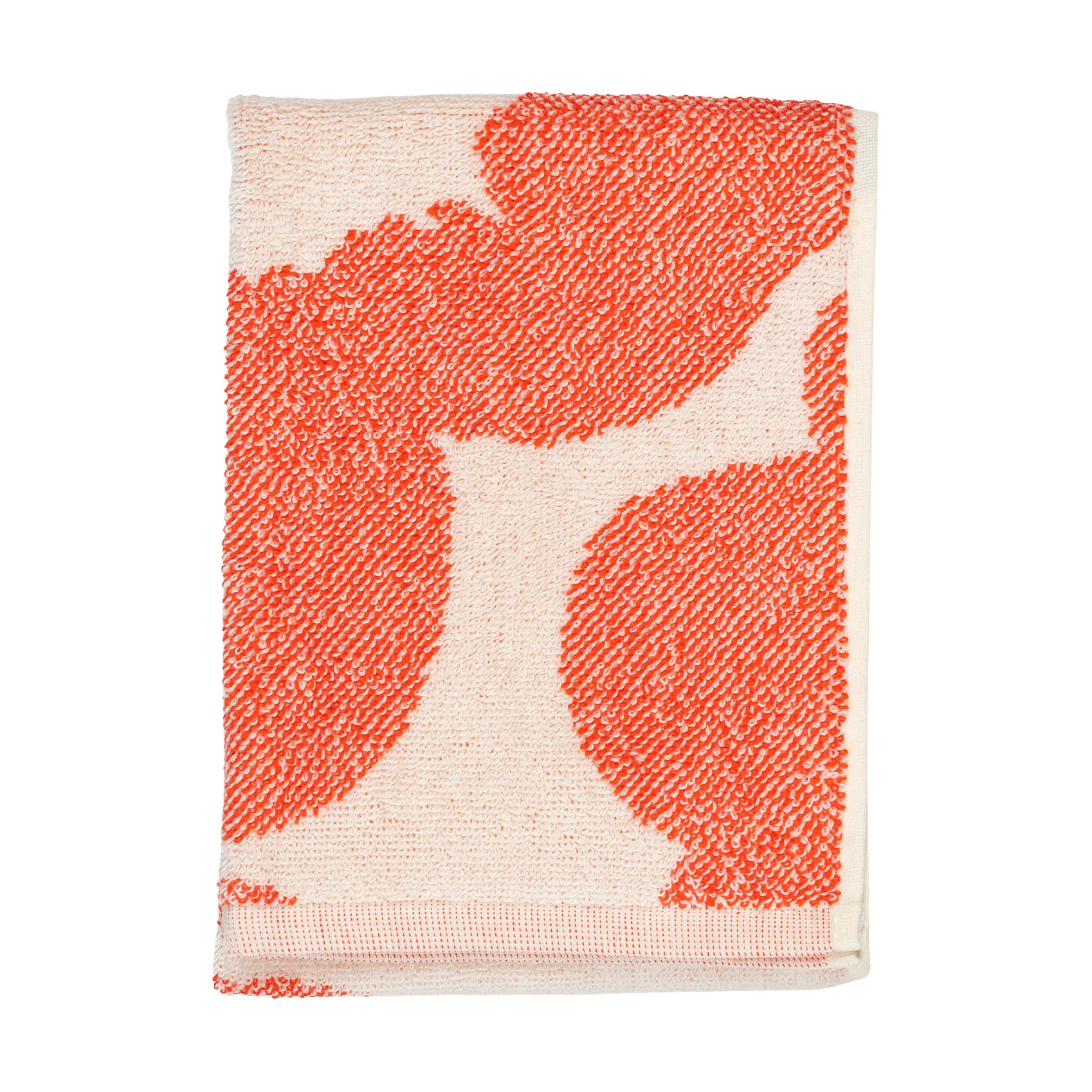 Unikko guest hand towel 32x50 cm, Off white-orange red Marimekko