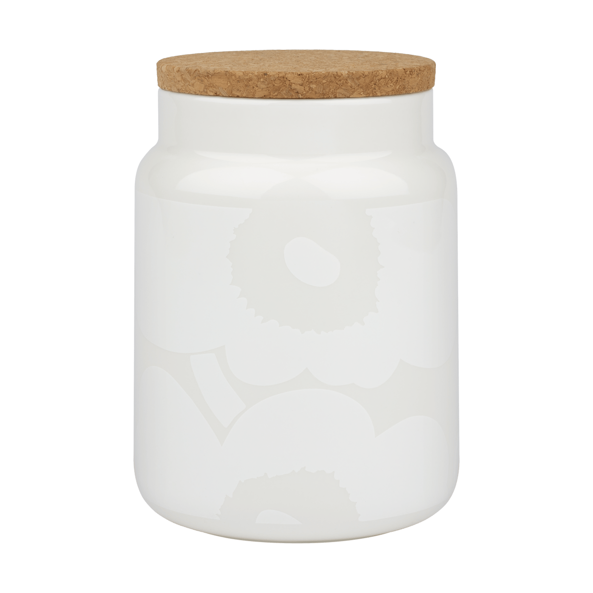 Marimekko Unikko jar 1.2 l White | Scandinavian Design | Boxes & jars | White