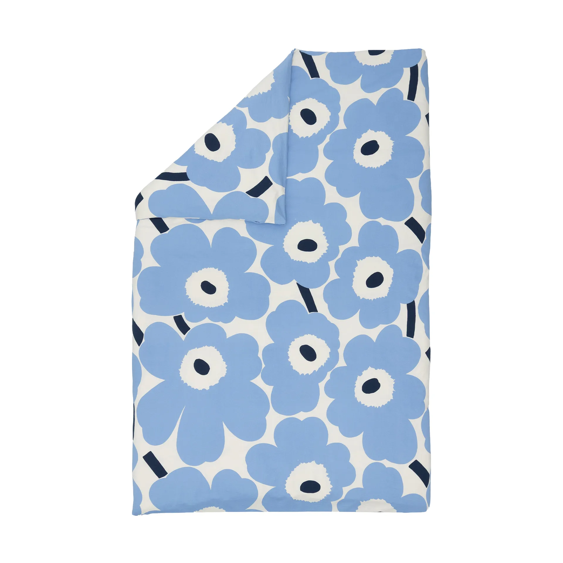 Unikko jersey duvet cover, Off white, light blue, navy, 150x210 cm Marimekko
