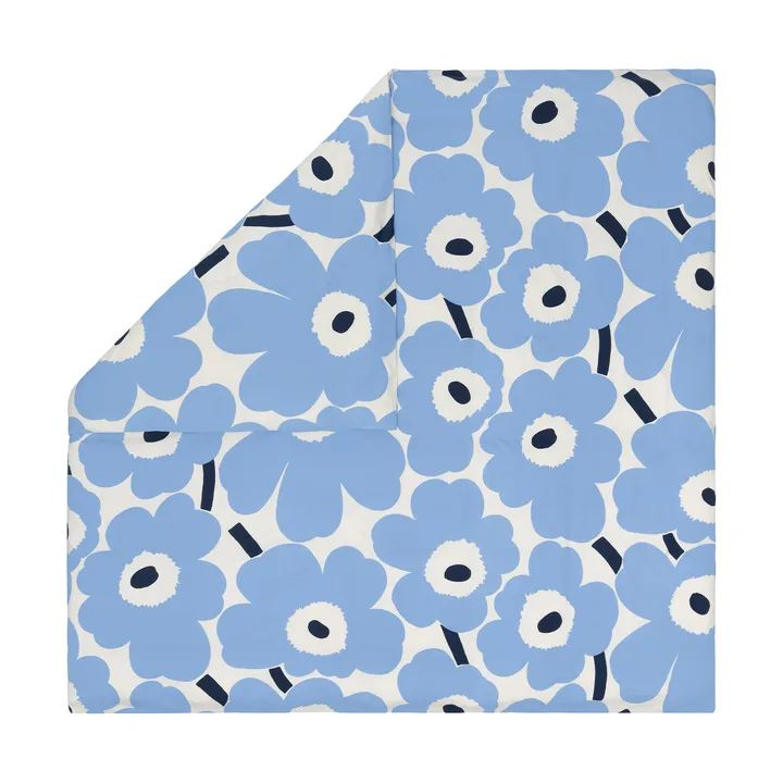 Unikko jersey duvet cover - Off white, light blue, navy, 240x220 cm - Marimekko