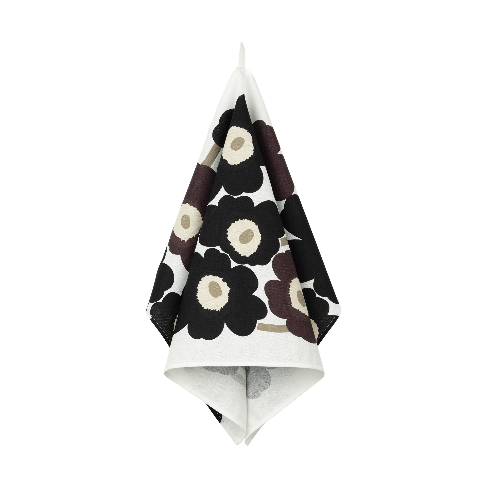 Unikko kitchen towel 47x70 cm, White-dark grey-beige Marimekko