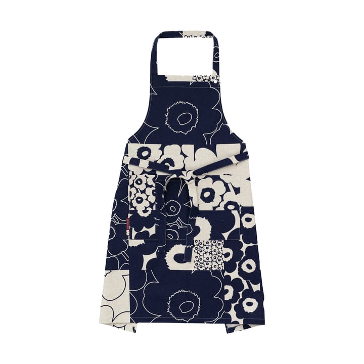 Unikko kollaasi apron - Linen-dark navy - Marimekko