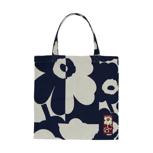 Unikko kollaasi bag 44x43 cm, Linen-dark blue Marimekko