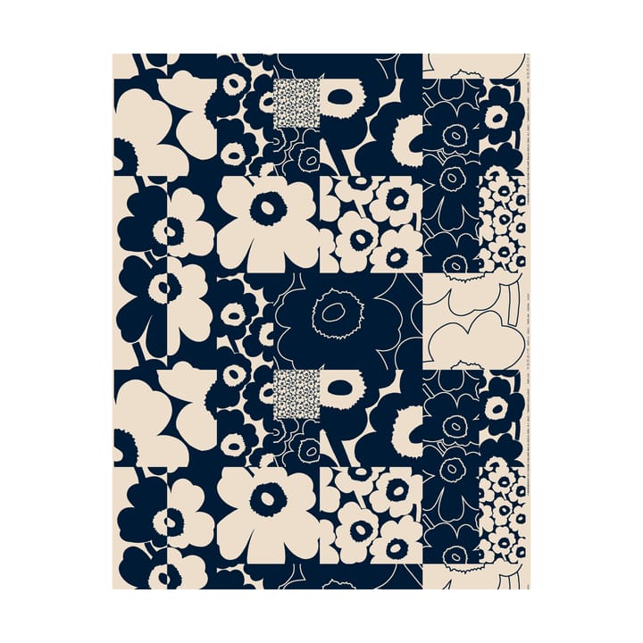 Unikko kollaasi fabric cotton-linen - Linen-dark navy - Marimekko