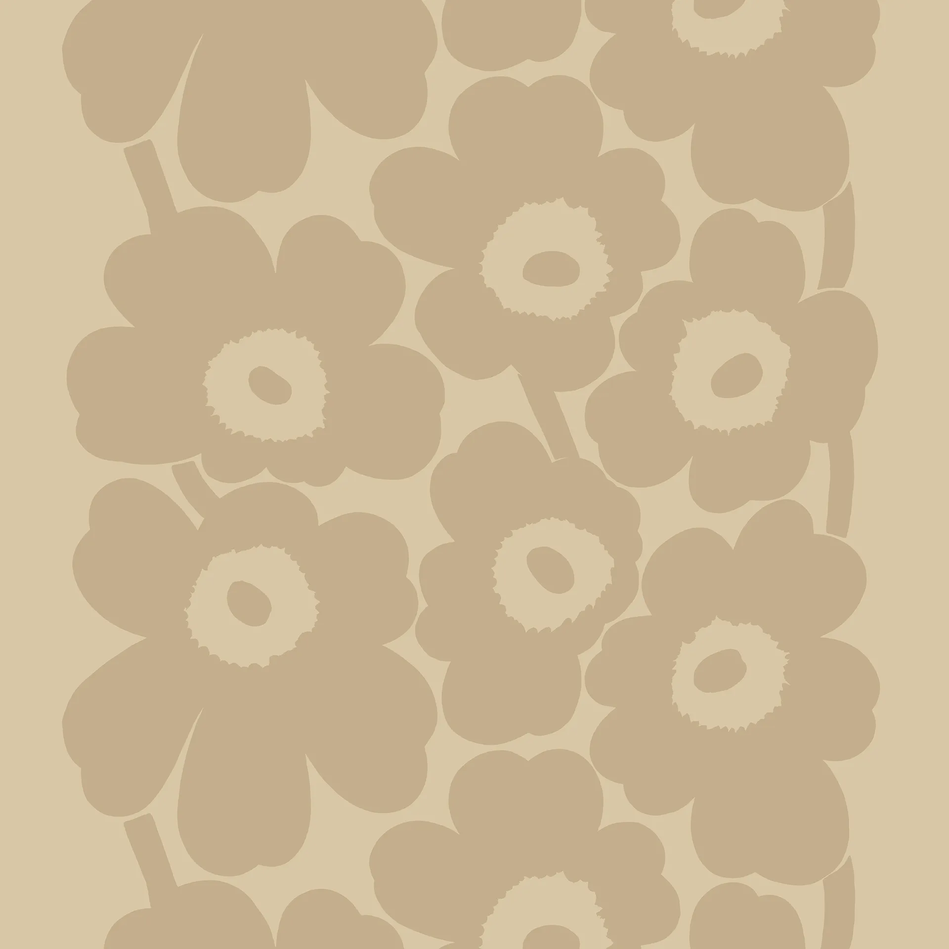 Unikko linen fabric, beige Marimekko