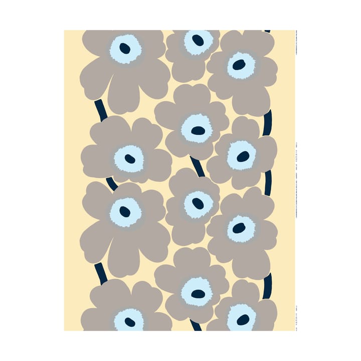 Unikko linen fabric - Sand-grey-pale blue - Marimekko