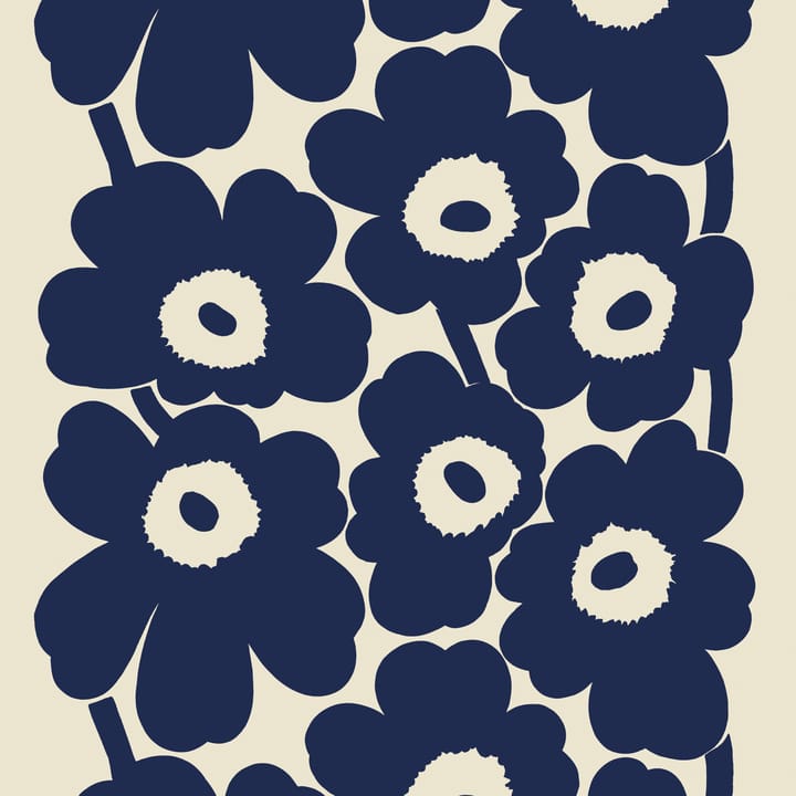 Unikko linen tablecloth 140x280 cm - beige-dark blue - Marimekko